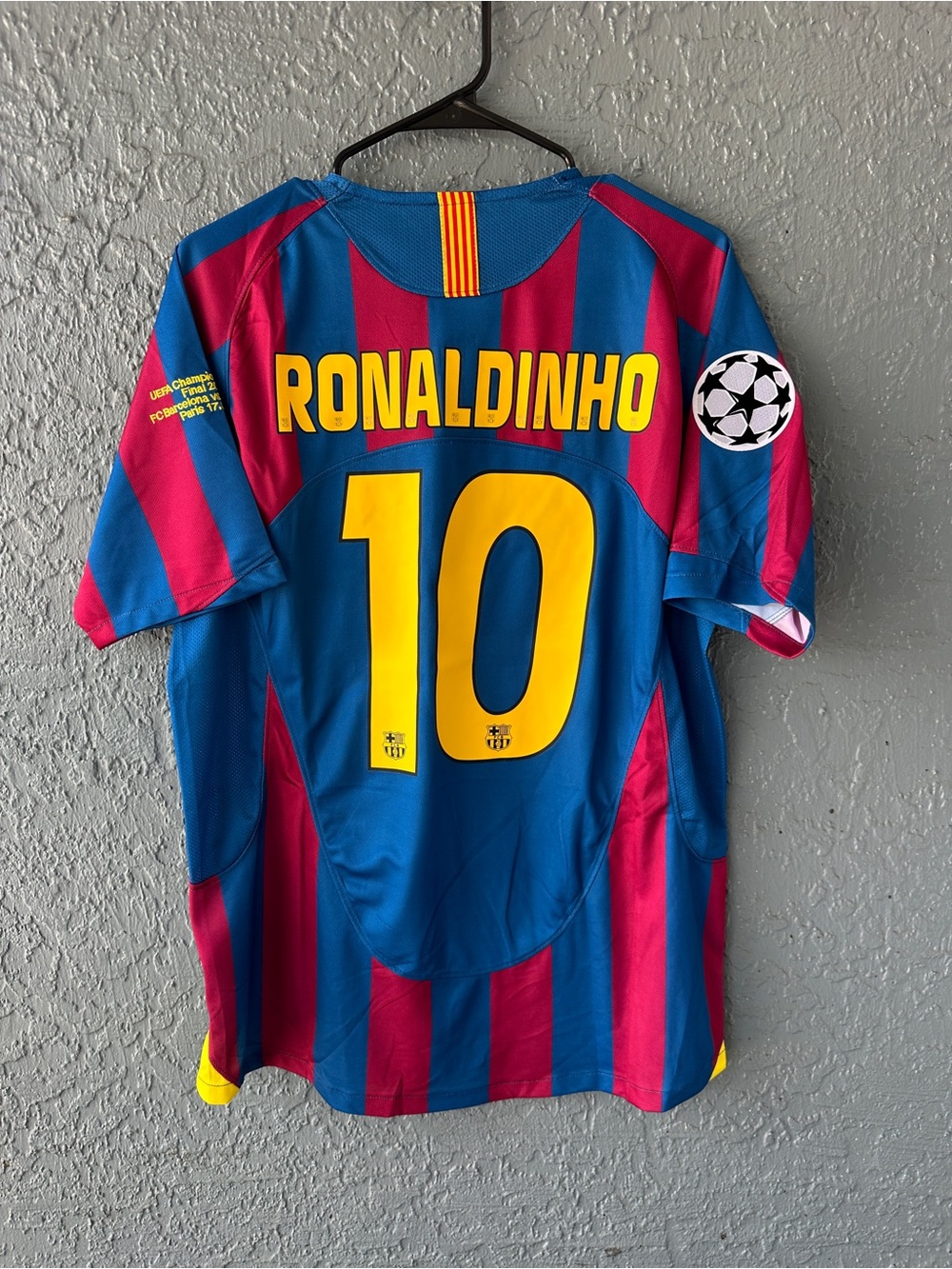 Barcelona Final 2006 Ronaldinho Soccer Jersey UCL Regula Men
